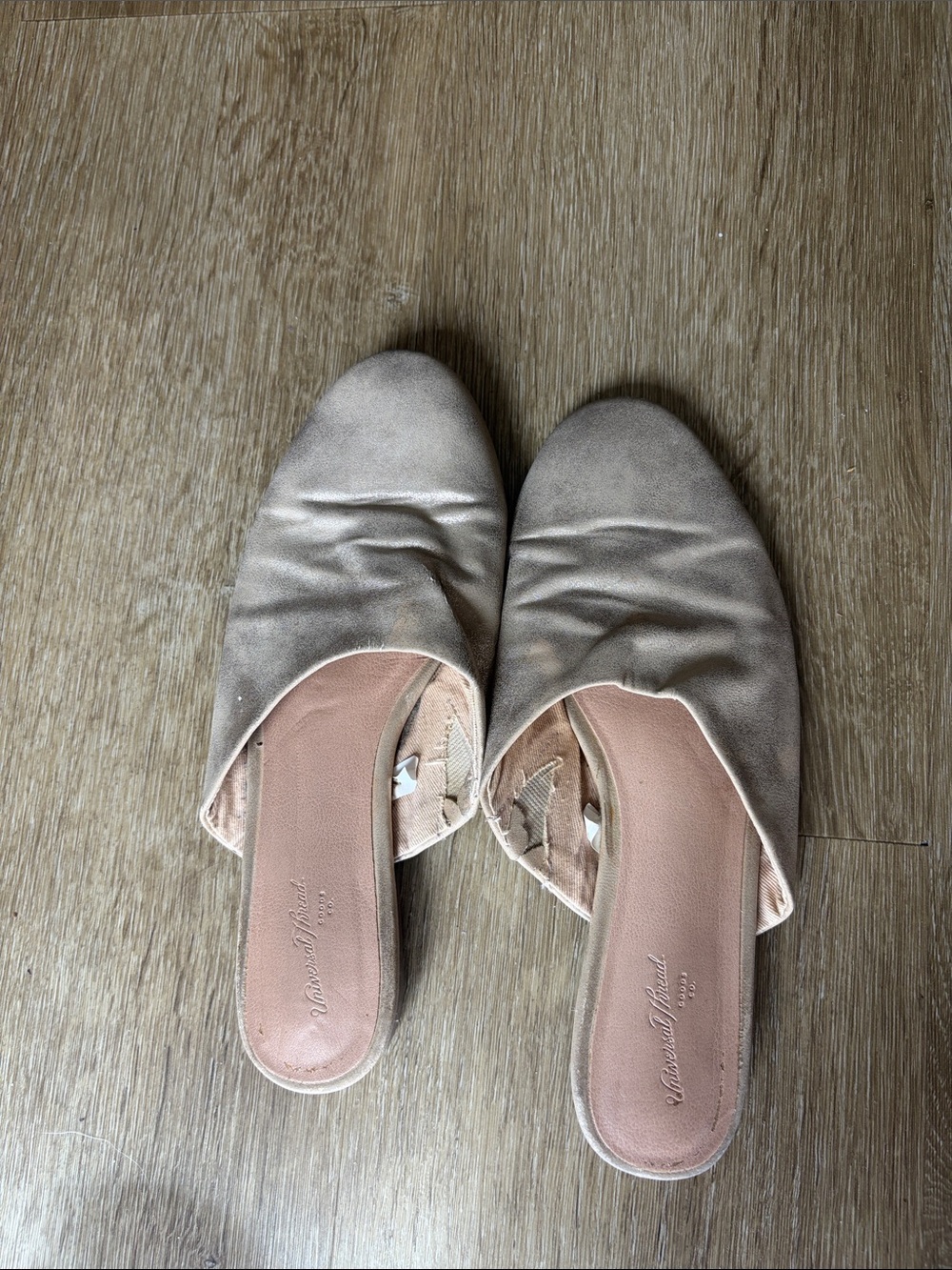 Universal Thread Metallic Gold Women's Slip-On Mules